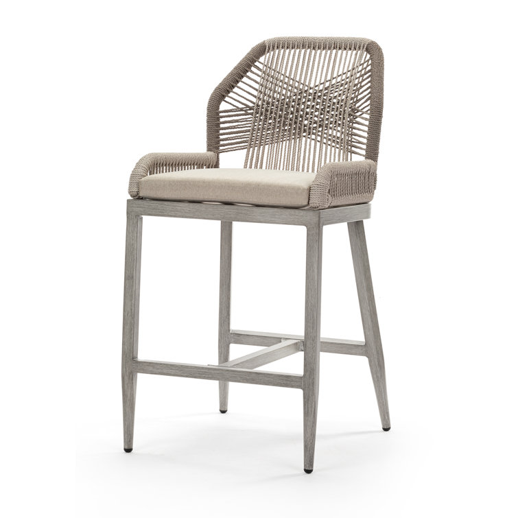 Grey wicker outdoor online bar stools